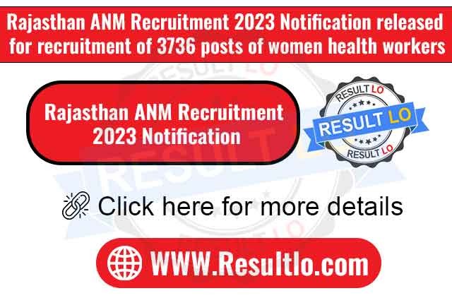Rajasthan ANM Recruitment 2023 Notification