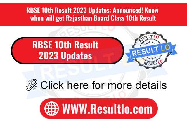 RBSE 10th Result 2023 Updates