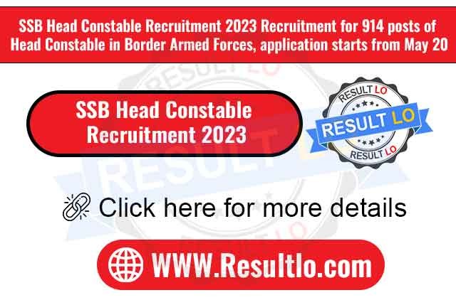 SSB Head Constable Recruitment May 2023