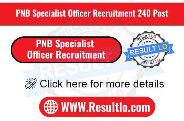 PNB Specialist Officer Recruitment