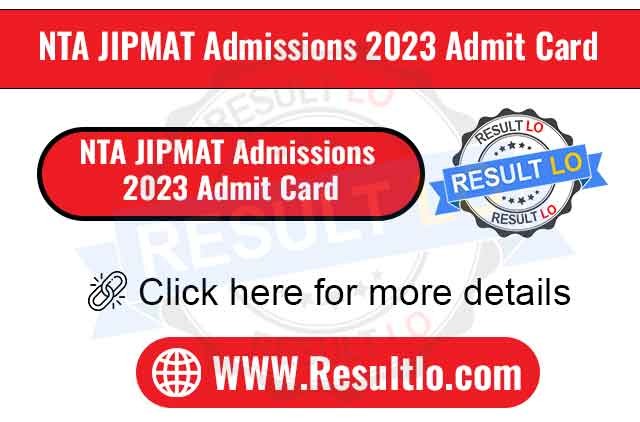 NTA JIPMAT Admissions 2023 Admit Card
