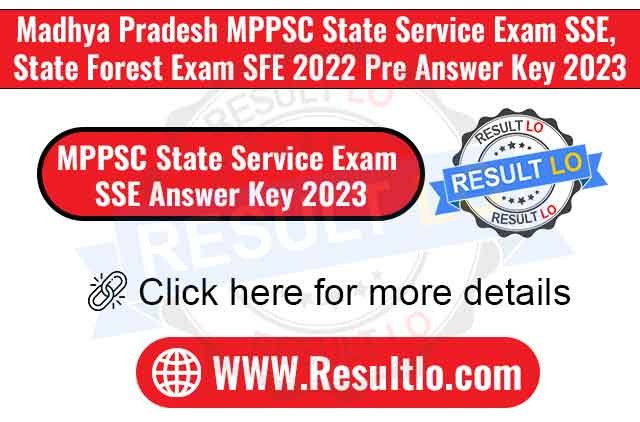 MPPSC State Service Exam SSE Answer Key 2023