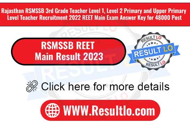 RSMSSB REET Main Result 2023