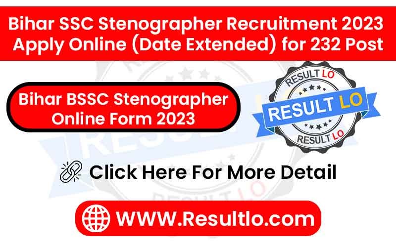 Bihar BSSC Stenographer Online Form 2023
