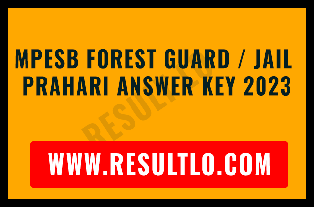 MPESB Forest Guard / Jail Prahari Answer Key 2023