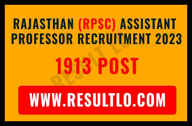Rajasthan RPSC Assistant Professor Recruitment 2023