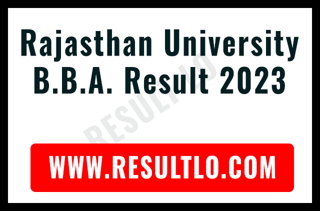Rajasthan University B.B.A. Result 2023