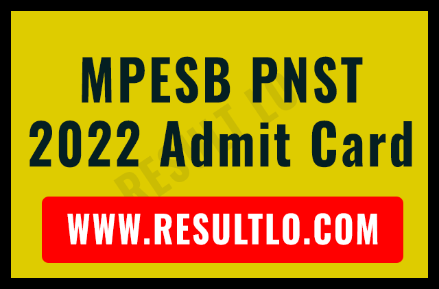 MPESB PNST 2022 Admit Card