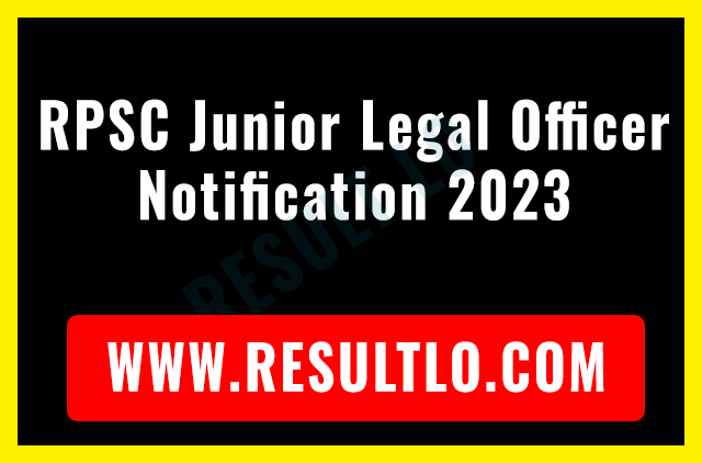 RPSC Junior Legal Officer Notification 2023