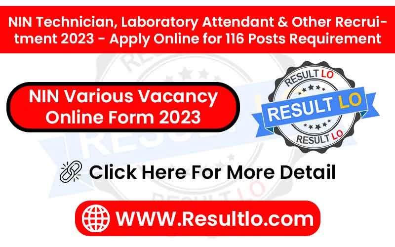 NIN Various Vacancy Online Form 2023