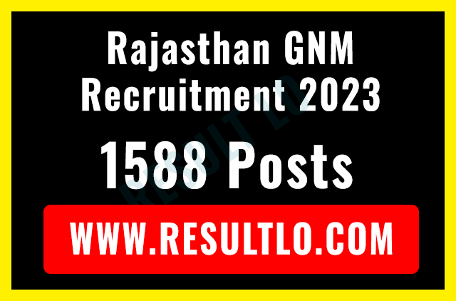 Rajasthan GNM Recruitment 2023