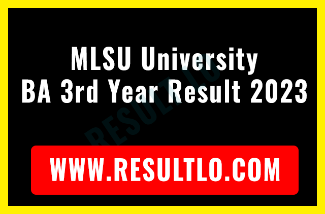MLSU University BA 3rd Year Result 2023
