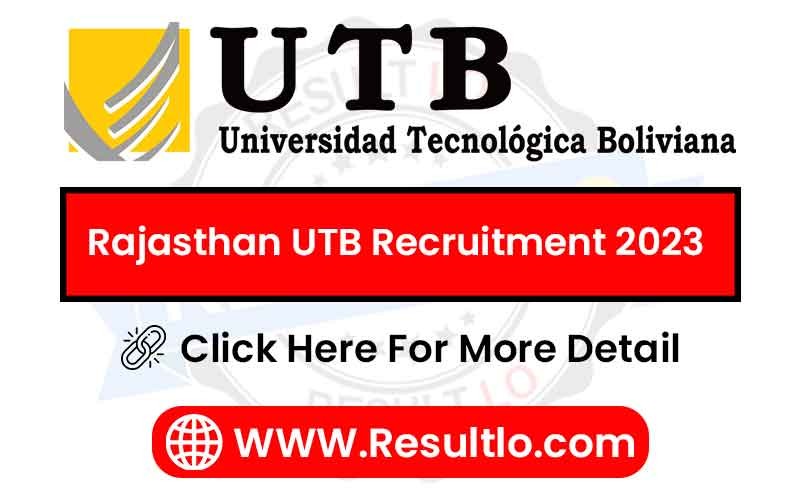 Rajasthan UTB Recruitment 2023