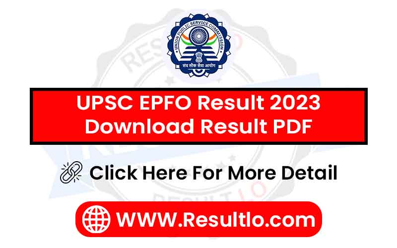 UPSC EPFO Result 2023 Download Result PDF