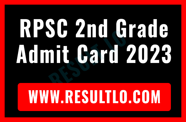 RPSC second Grade Admit Card 2023