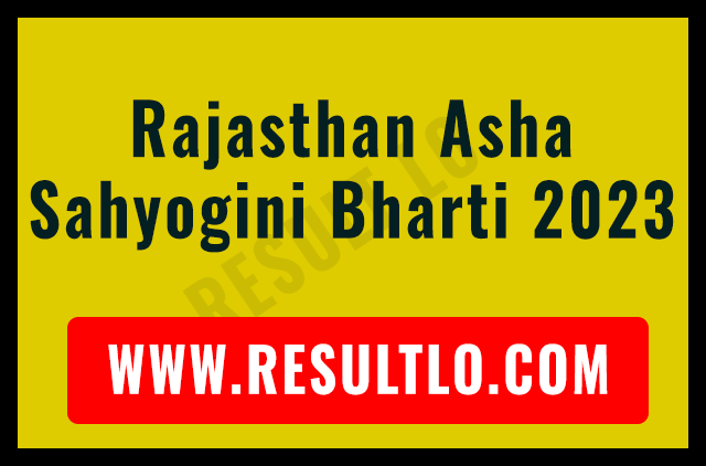 Rajasthan Asha Sahyogini Bharti 2023