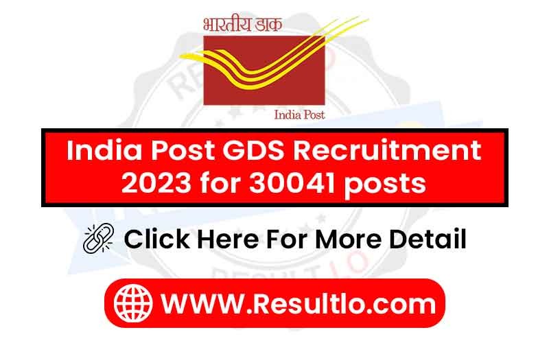 India Post GDS Recruitment 2023 for 30041 posts
