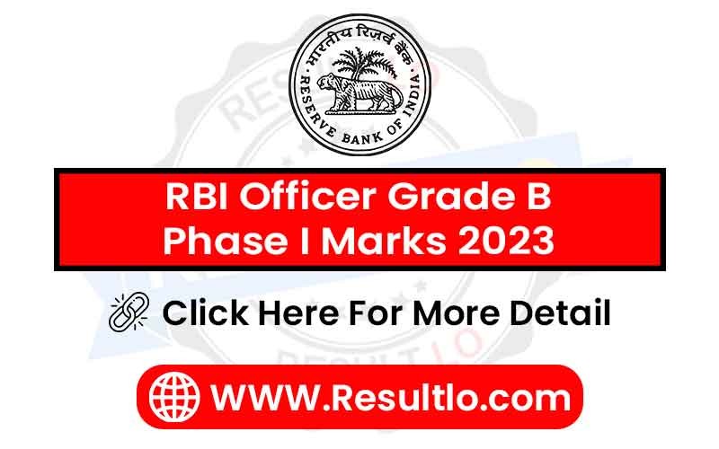 RBI Officer Grade B Phase I Marks 2023