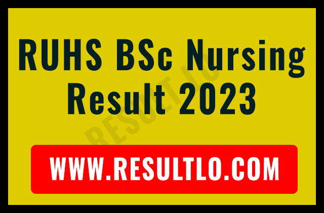 RUHS BSc Nursing Result 2023