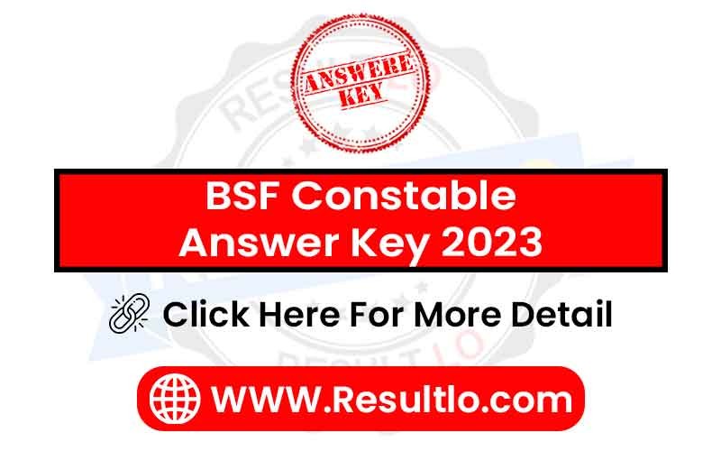 BSF Constable Answer Key 2023