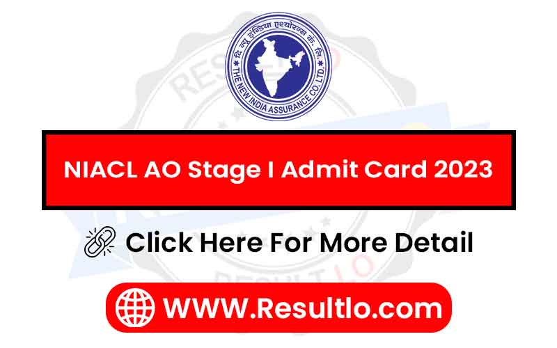 NIACL AO Stage I Admit Card 2023