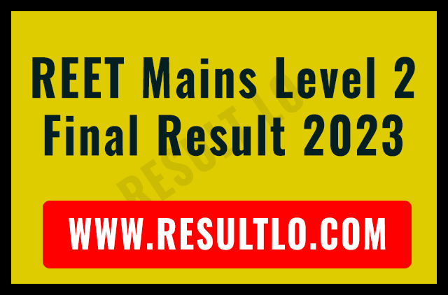 REET Mains Level 2 Final Result 2023