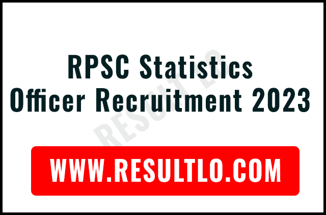 RPSC Statistical Officer Recruitment 2023
