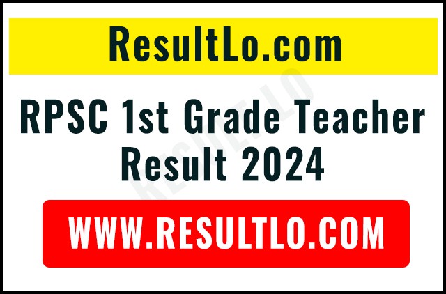 RPSC 1st Grade Teacher Result 2024