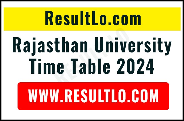 Rajasthan University Time Table 2024